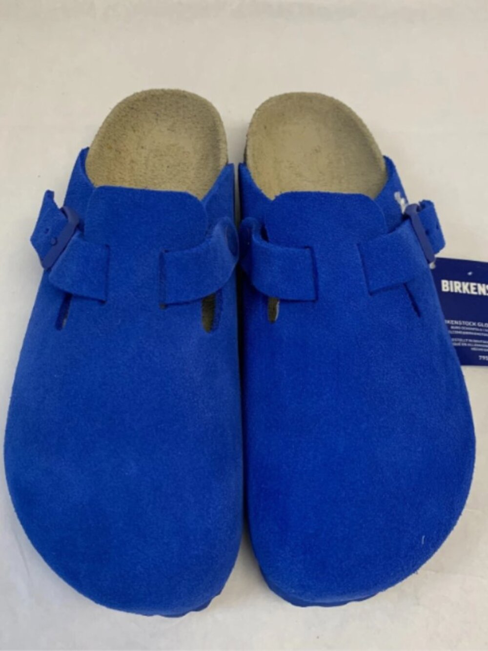 Birkenstock Boston Ultra Blue Suede Leather Regular Width Sandals